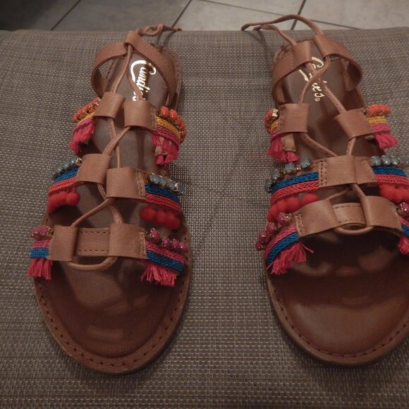 CANDIES SANDALS VERY COLORFUL LACE UP THE ANKLE - Picture 4 of 13